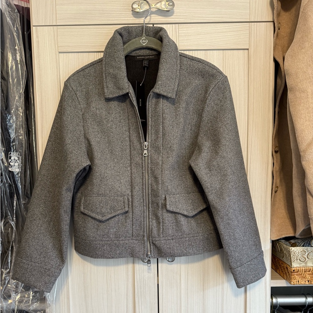 Banana Republic Heather Gray Petite Jacket Size XXS Petite NWT Runs oversized
